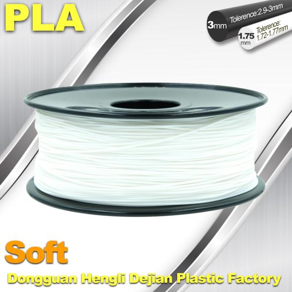 Quality Soft PLA 3D Printer filament., 1.75 / 3.0mm, White Color for sale