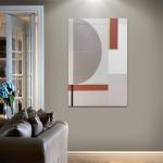 Hand Painted Colorful Textured Artwork Modern Geometric Oil Painting of Animal