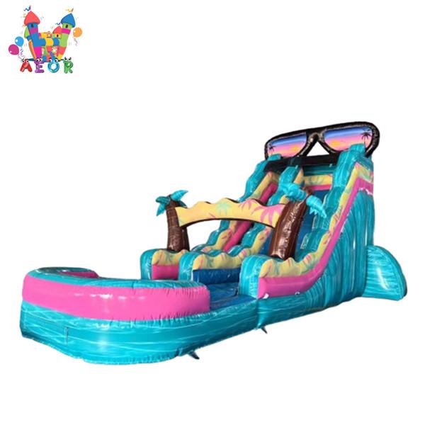 Buy cheap Commercial PVC Colorful Theme Inflatable Water Slides Outdoor from wholesalers