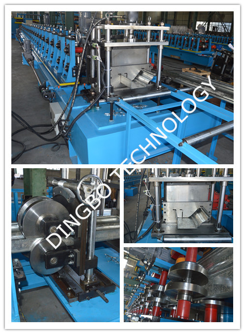 Hydraulic Post Cutting Metal Water Gutter Profile Roll Forming Machine Forming Speed 8-12m / Min