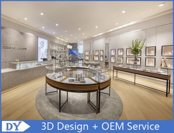 Buy cheap Metal Round Shape Veneer Store Jewelry Display Cases / Retail Glass Display Cabinets from wholesalers