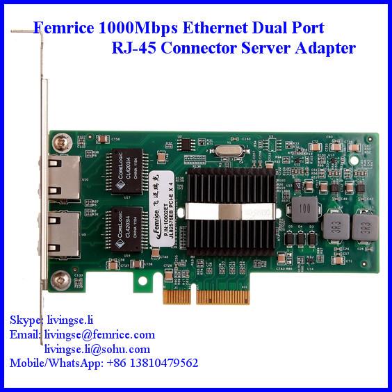 Buy cheap Dual Ports Gigabit Server Ethernet Network Card, RJ-45 Copper Cable 10002ET from wholesalers