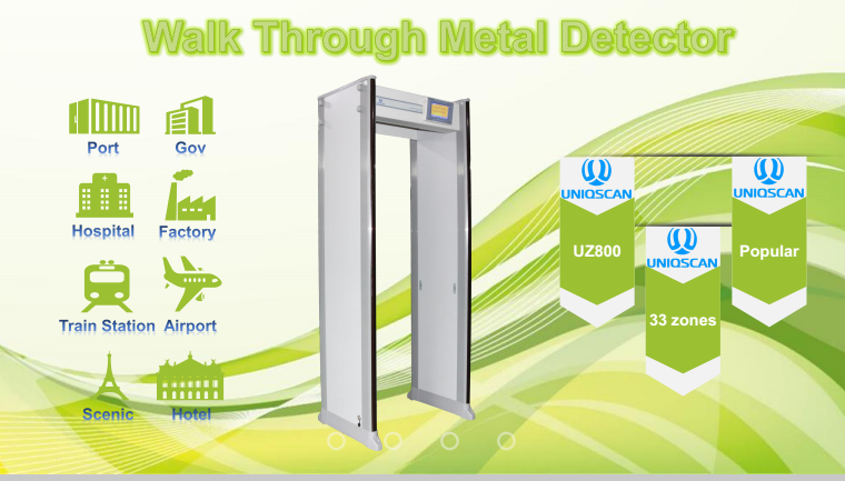 Waterproof Walk Through Metal Detector , Economic 33 Zone Door Frame Metal Detector