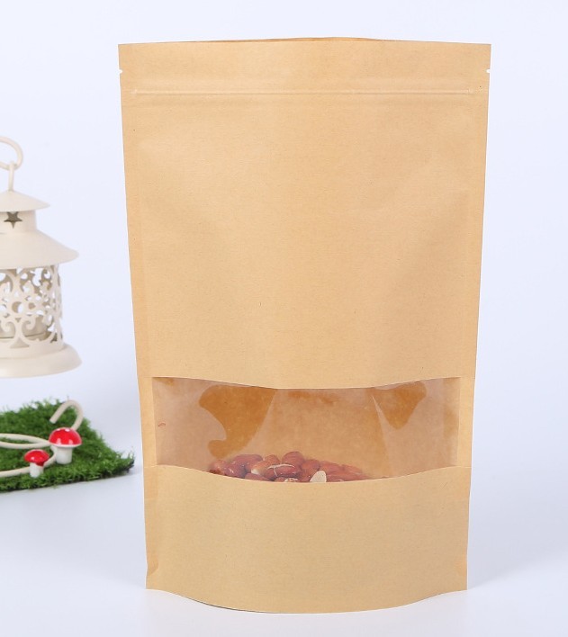 Retail Zipper Kraft Paper Bags Tea/Food Packaging Stand Up Paper k Bag