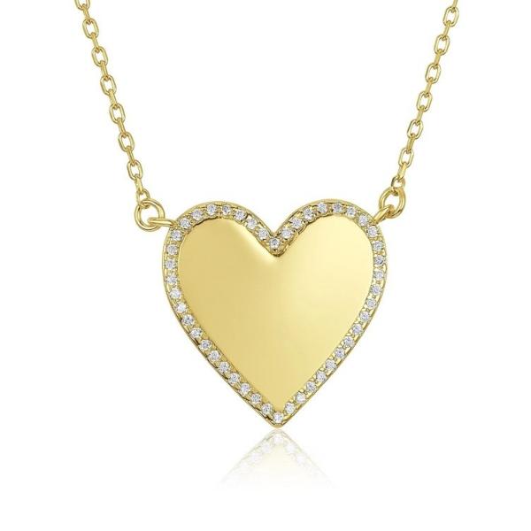 Buy cheap White CZ Heart Necklace 16" Personalised Love Heart Necklace from wholesalers
