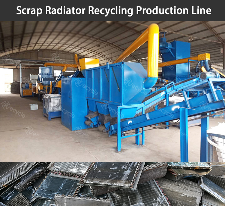800-5000kg/h Radiator Copper Scrap Recycling Plant / Radiator Recycling Production Line
