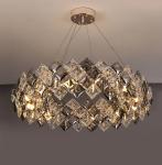 Led chandelier Living room decoration simple dimmer round hanging crystal lamp