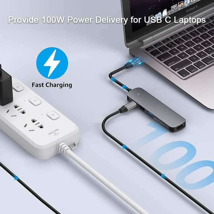 USB C Hub HDMI Adapter 5Gbps With MicroSD TF Card Reader