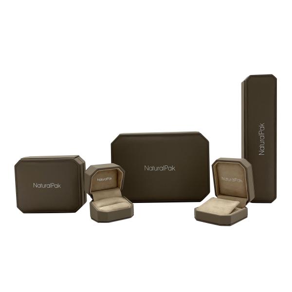 Buy cheap soft Touch PU Khaki Jewelry Packaging Box For Ring Earring Bangle from wholesalers