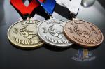 2D Level Round Custom Metal Sports Award Medals Recessed Textured Effect