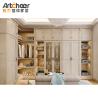 Buy cheap Adjustable Wooden I-Shaped Corner Wardrobe in White Finish for Saudi Bedroom Furniture from wholesalers