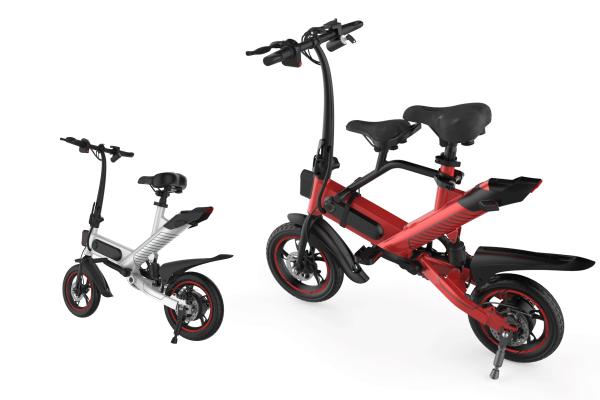 Buy cheap Red Smart Folding Electric Bike Double Disc Brake System Elegant And Compact from wholesalers