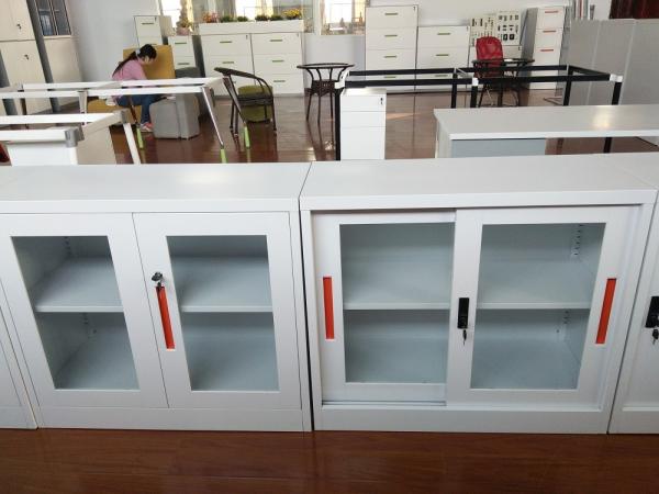 Buy cheap China K/D glass door steel cupboard cabinet FYD-W002, H900XW900XD400 mm,white color for office storage file from wholesalers