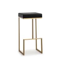 Buy cheap Modern brushed brass gold stainless steel PU leather upholster barstool for cafe product
