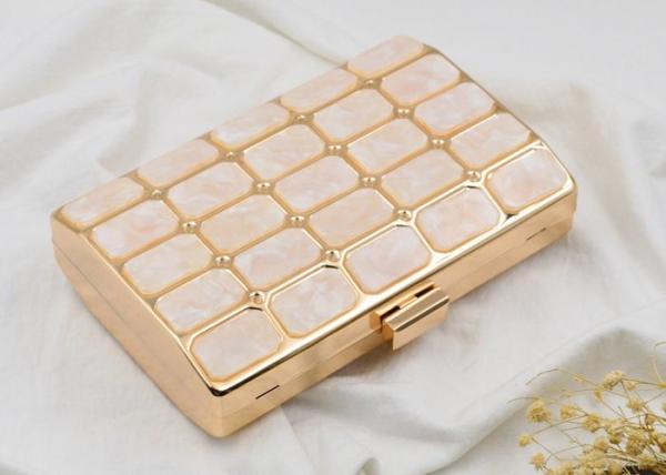 Buy cheap Rose Acrylic Stone Shell Evening Clutch Box HandBag Shining Customized Logo from wholesalers