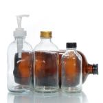 15ml 30ml Airless Boston Glass Lotion Bottles With Black Polycone Cap