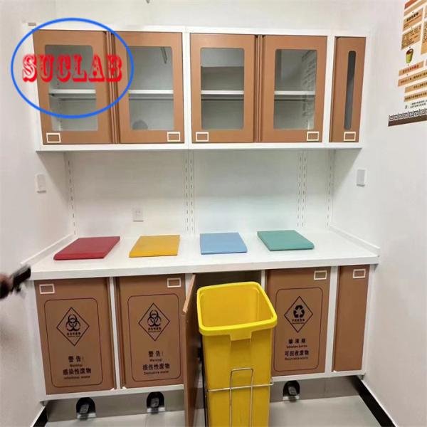 Buy cheap Three Section Slider Hospital Medical Cabinet Malaysia Stainless Steel Handles Adjustable Shelves from wholesalers