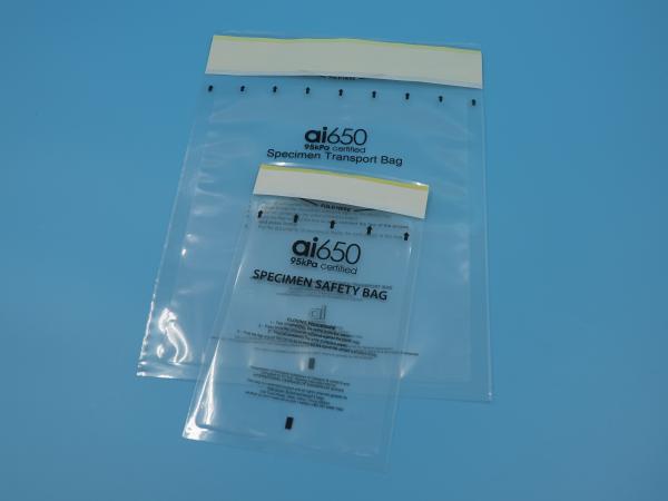 Buy cheap 95kpa Pet Pe Material Plastic Medical Disposable Biohazard Specimen Retrieval Transport Bags 6x9 With Pocket from wholesalers