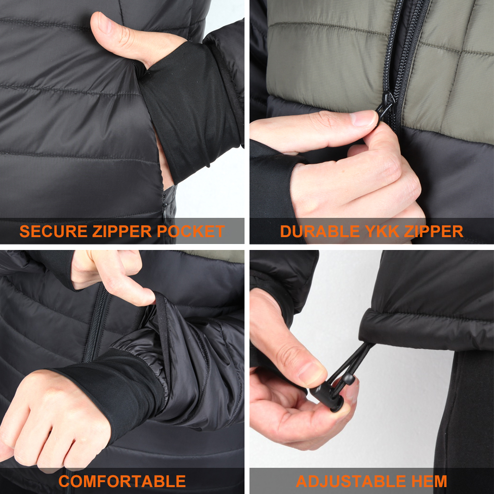 Custom Heating Zones USB Electric Heated Fleece Jacket Winter 5v 7.4v