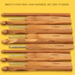 Bamboo Handle Crochet Hook Set Knitting Needles Stainless Steel Head Sewing