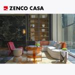 Hotel Lobby Furnitures Including L-Shaped Sofa And Red Glass Steel Shaped Single