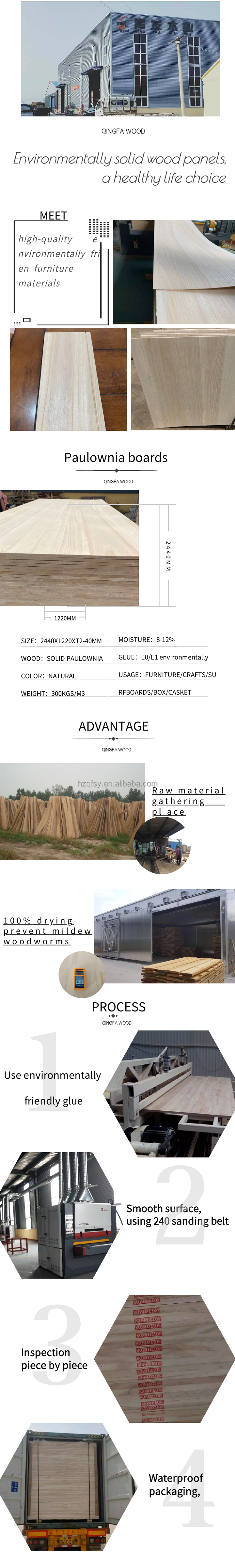 Solid Wood Boards Paulownia Timber Sheets for Project Solution Capability Others