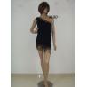 Buy cheap Elegant Dance Competition Costumes Diagonal Neckline Knee Length Black Skirt For Performance from wholesalers
