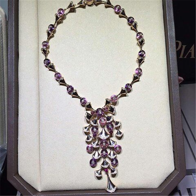 Real low price and high quality jewels B necklace 18k gold white gold yellow gold rose gold diamond necklace