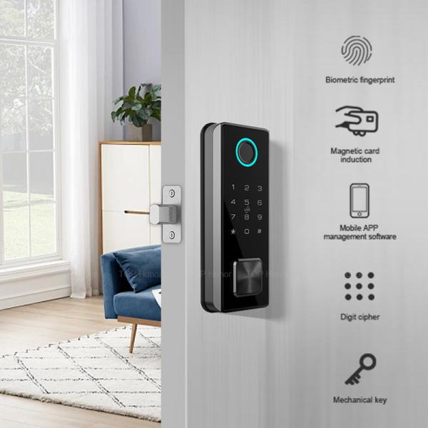 Buy cheap Full Automatic Office Tuya Deadbolt Lock Fingerprint Password IC Card Key Unlock from wholesalers