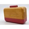 Buy cheap Handmade Acrylic Splic Wooden Box Clutch Pink Stripe And Closure For Women from wholesalers