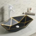 Non Porous Counter Top Bathroom Sink 650mm Irregular Shape Wash Basin