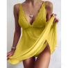 Buy cheap Elegant Underwear Erotic V-Neck Lace Pajamas Sexy Transparent Lace Mesh Lingerie from wholesalers
