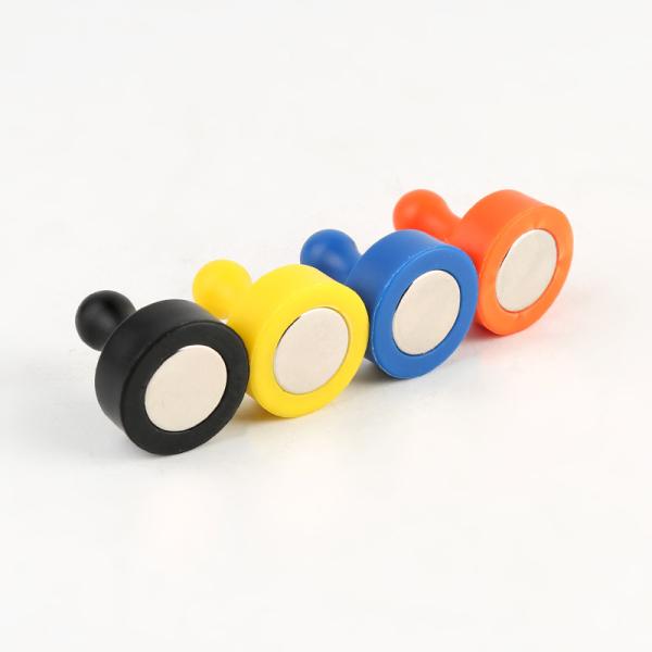 Buy cheap Colorful Plastic Cover Neodymium Push Pin Magnet NiCuNi Coating from wholesalers