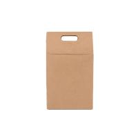 Buy cheap Folding Hard Brown Kraft Paper Gift Bags With Handles For Taking Away product