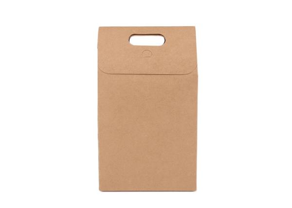 Buy cheap Folding Hard Brown Kraft Paper Gift Bags With Handles For Taking Away from wholesalers