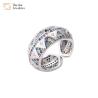 Buy cheap Wide Bands 24k Gold Plated Rings Adjustable Colorful Zircon Diamond from wholesalers