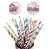 Buy cheap Multi Colors Striped Paper Straws Disposable Biodegradable FDA Approved from wholesalers