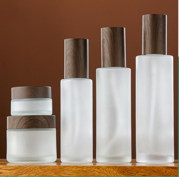 Buy cheap Cosmetic Cream Glass Bottles Skincare Packaging Set Empty Lotion Pump Jar from wholesalers