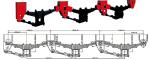 27cm Hole Tandem Axle Mechanical Suspensions Heavy Trailer Parts 90mm 12 Tons
