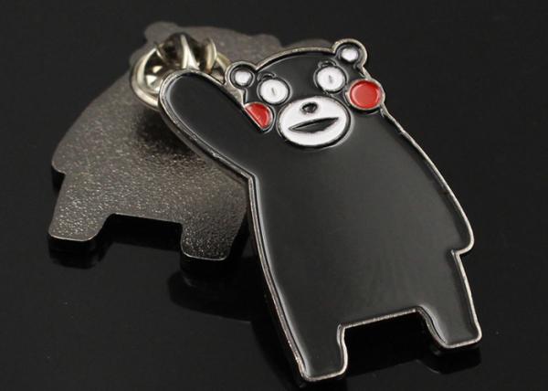 Buy cheap Customized metal zinc alloy black nickel paint student company animal bear brooch pin badge cartoon metal badge logo from wholesalers