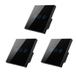 Wholesale Tempered Glass 4mm Wifi Smart Curtain Switch 2.4GHz Roller Shutter Smart Switch from china suppliers