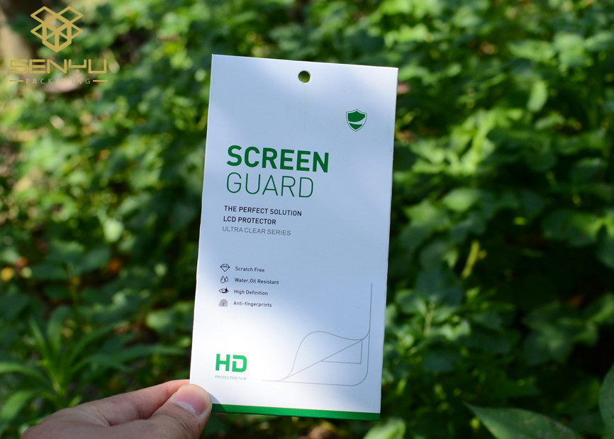Grey Paper Board Tempered Glass Screen Protector Packaging Box