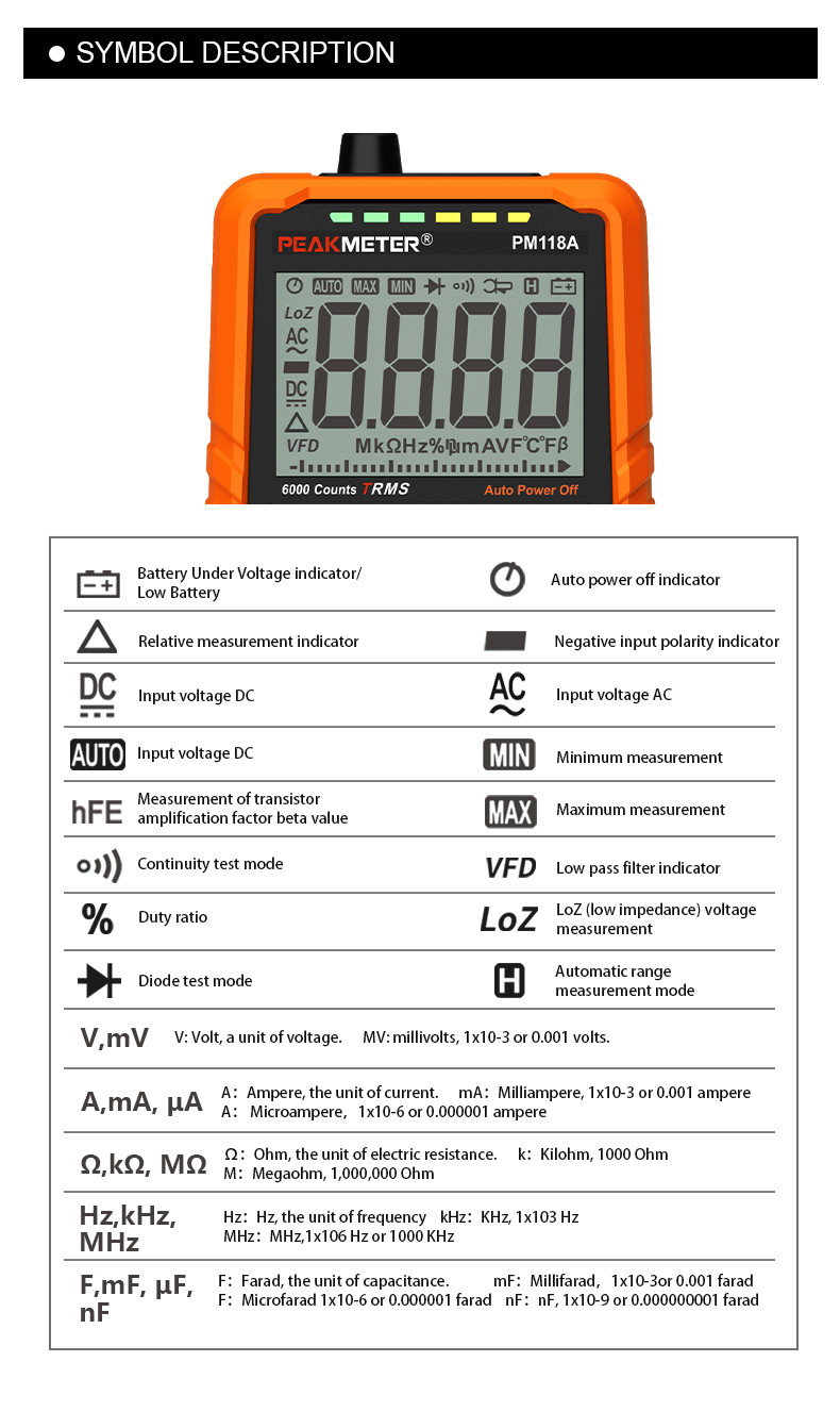 Manual And Auto Range Digital Meter 1000V Voltmeter AC DC Digital Multimeter MAX And MIN Measurement NCV Function