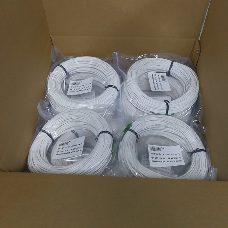 FTTH G657A2 Drop Cable Pigtail SC APC Ivory LSZH Jacket 50 80m