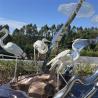 Buy cheap Wetland Park Stainless Steel Sculptures Realistic Crane Egret Metal Sculpture from wholesalers