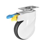 Soft Grey TPR Threaded Stem Swivel Medical Casters 4 Inch 220LBS Silent Cart