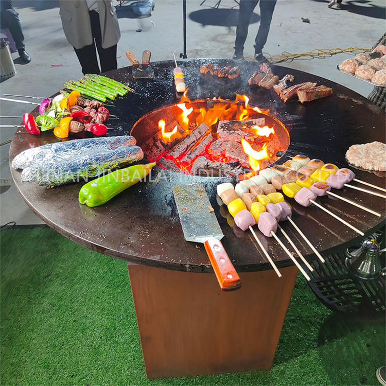 Customization Outdoor Cooking Steel Bbq Grill Corten Steel Fire Bowl 1000mm