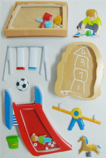 Buy cheap Kindergarten Playground Vintage Puffy Stickers , Soft Decorative Sticker Sheets from wholesalers