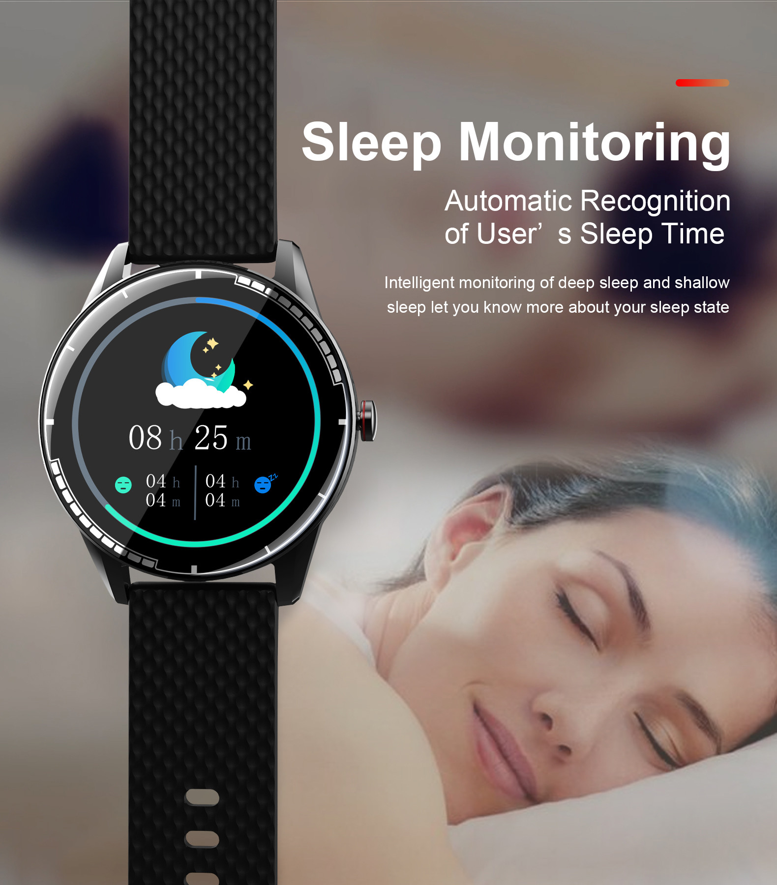 Zinc Alloy 1.28 Inch Sports Smart Watch Round Screen 300mAh