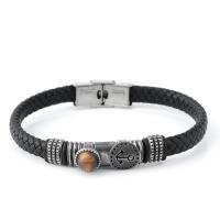 Buy cheap Knitted leather men's magnetic buckle bracelet, trendy boat anchor design, product